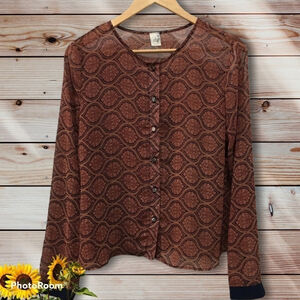 Paper Crane Abstract Top Sheer brown Large